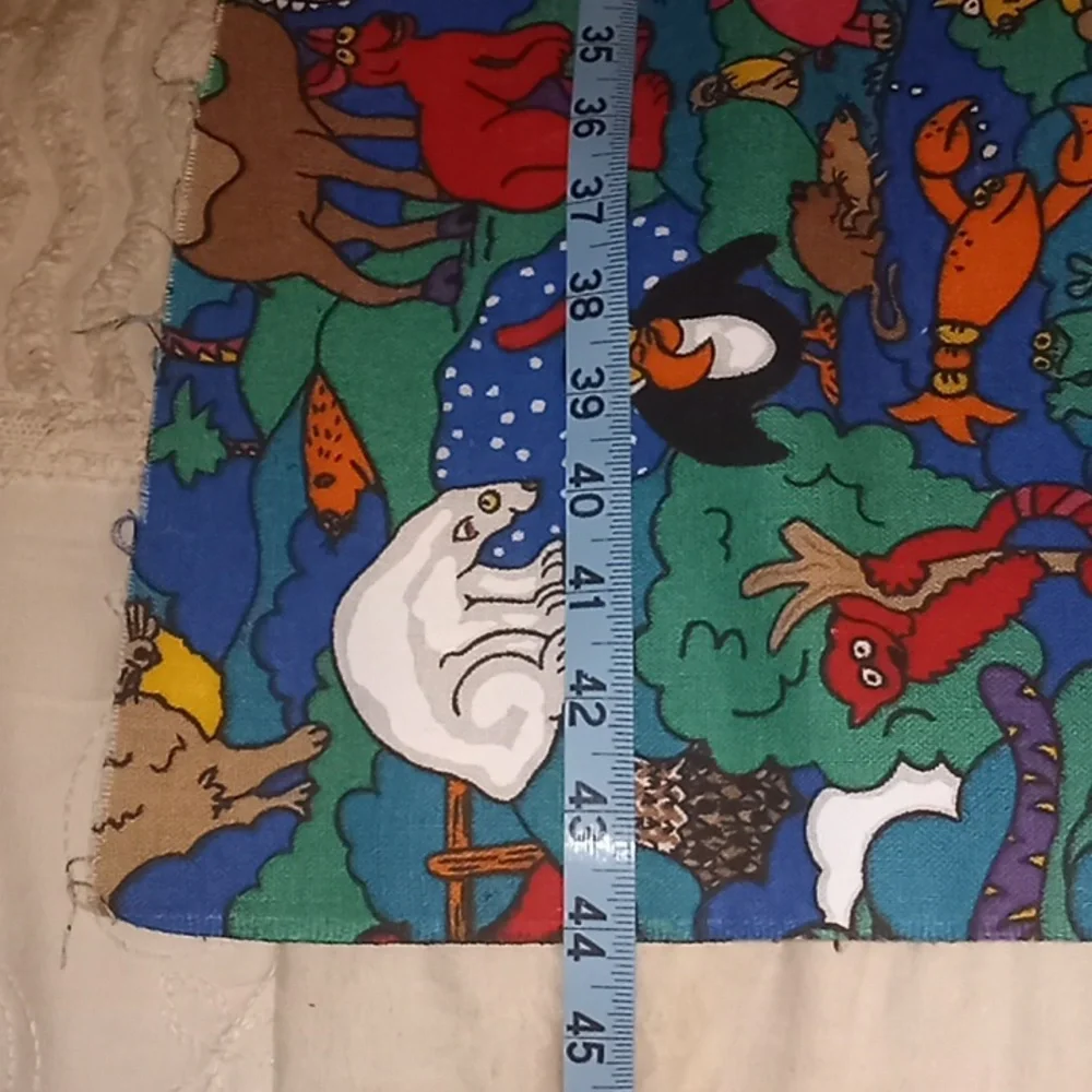 Extra Left Over Fabric Animal Print Noah's Ark Fabric Craft Curtain 44